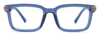 Crystal Translucent Rectangle Blue Glasses for Men