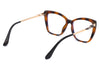 Amber Tortoise Cat Eye Eyeglasses Women's Metal Temple Glasses  Frames