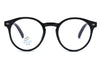 Classic Glossy Black Anti-Blue Light Round Glasses