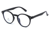 Classic Glossy Black Anti-Blue Light Round Glasses